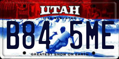 UT license plate B845ME
