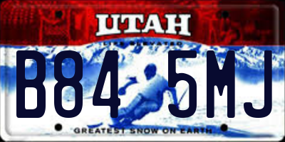 UT license plate B845MJ