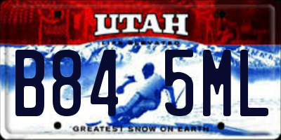 UT license plate B845ML