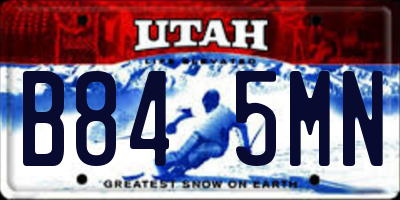 UT license plate B845MN