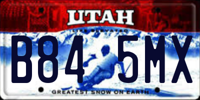 UT license plate B845MX