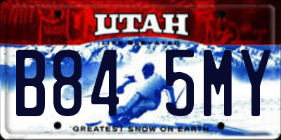 UT license plate B845MY