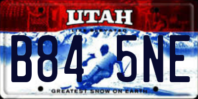 UT license plate B845NE