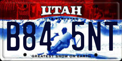 UT license plate B845NT