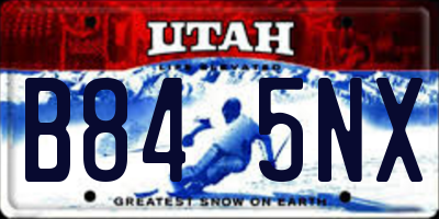 UT license plate B845NX