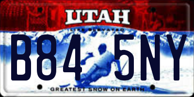 UT license plate B845NY