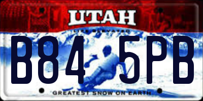 UT license plate B845PB