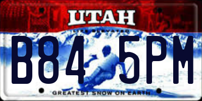 UT license plate B845PM