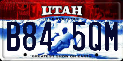 UT license plate B845QM