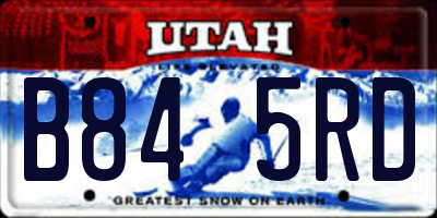 UT license plate B845RD