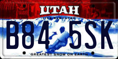 UT license plate B845SK