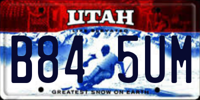 UT license plate B845UM