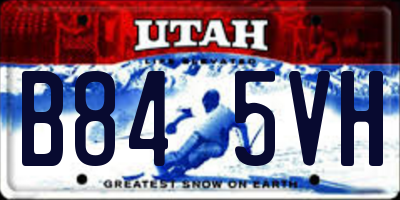 UT license plate B845VH