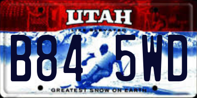 UT license plate B845WD