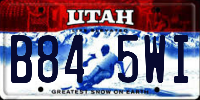 UT license plate B845WI
