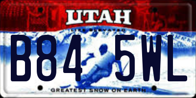 UT license plate B845WL