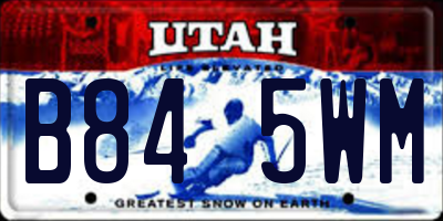UT license plate B845WM
