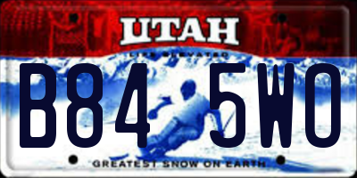 UT license plate B845WO