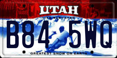UT license plate B845WQ