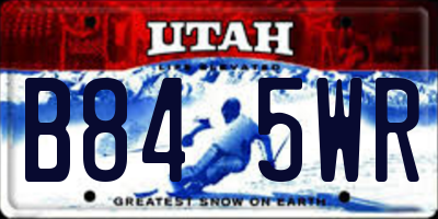 UT license plate B845WR