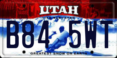 UT license plate B845WT