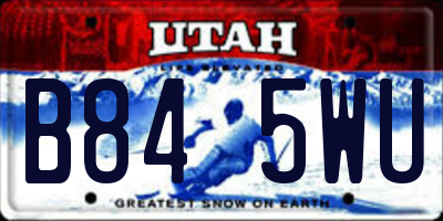 UT license plate B845WU