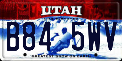 UT license plate B845WV