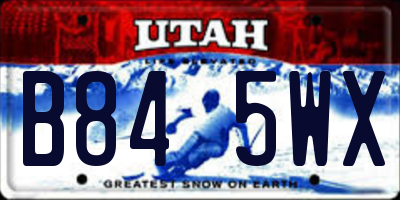 UT license plate B845WX