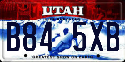 UT license plate B845XB