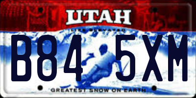 UT license plate B845XM