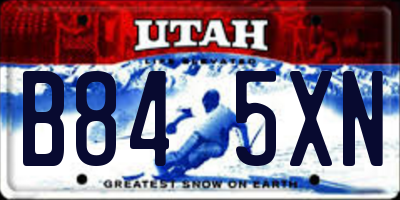UT license plate B845XN