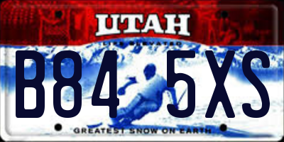 UT license plate B845XS