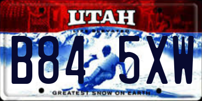 UT license plate B845XW