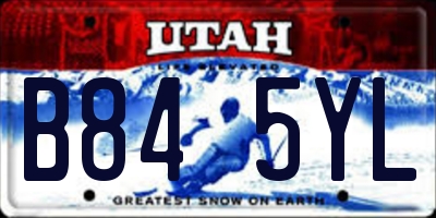 UT license plate B845YL