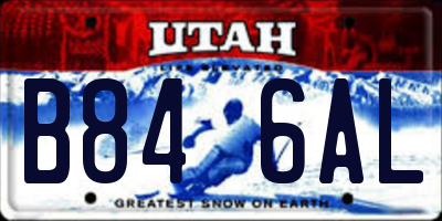 UT license plate B846AL