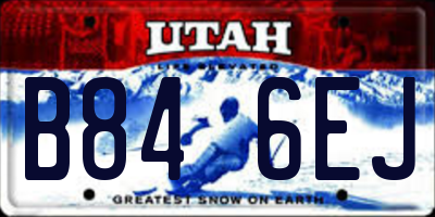 UT license plate B846EJ