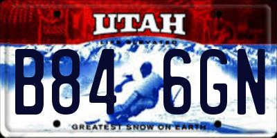 UT license plate B846GN