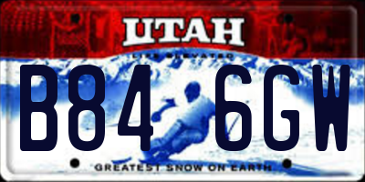 UT license plate B846GW