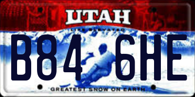 UT license plate B846HE