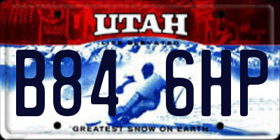 UT license plate B846HP