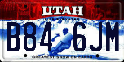 UT license plate B846JM