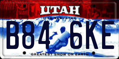 UT license plate B846KE