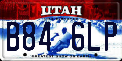UT license plate B846LP