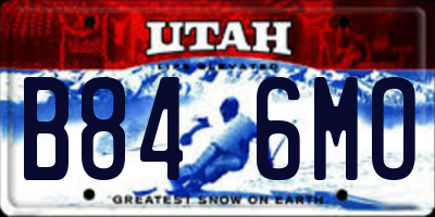 UT license plate B846MO