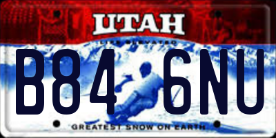 UT license plate B846NU
