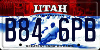 UT license plate B846PB