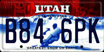 UT license plate B846PK