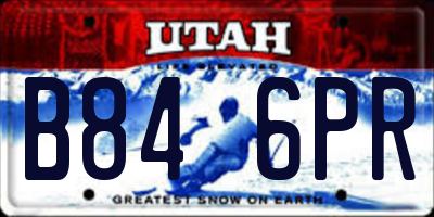 UT license plate B846PR