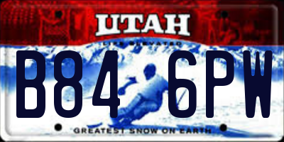 UT license plate B846PW
