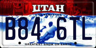 UT license plate B846TL